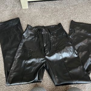 Black Pleather pants. Size Large